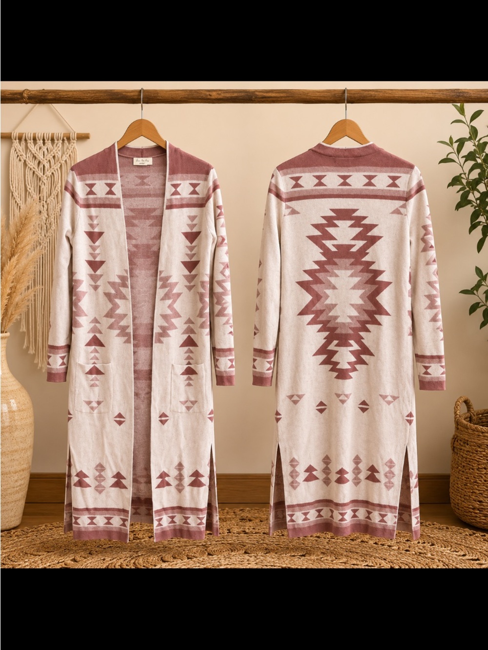 Kaisley Heathered Mauve Knit Cardigan small